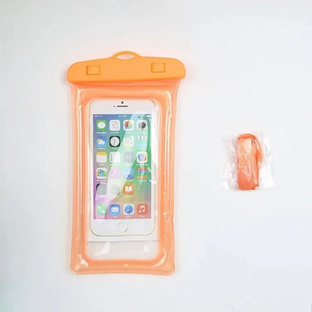 Mobile Phone Dry Bag Touch Screen Pouch, Transparent Floating Waterproof ~Orange